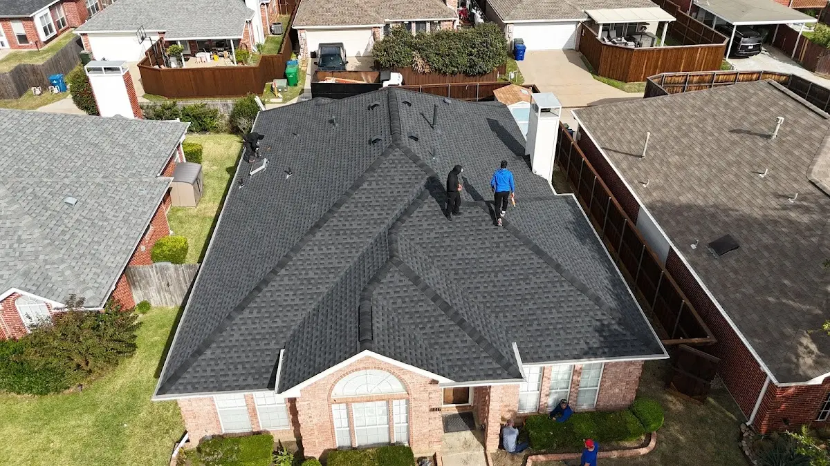 Slate & Tile Roof Repair work in progress on a Pasadena property